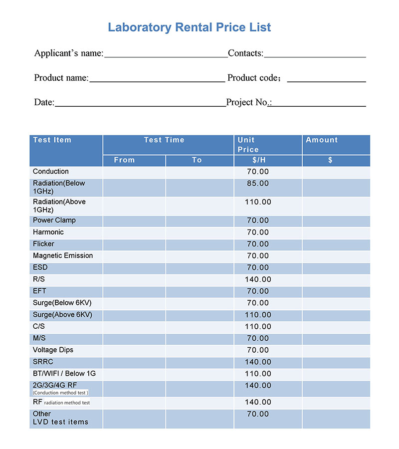 Serviço de aluguel de laboratório
